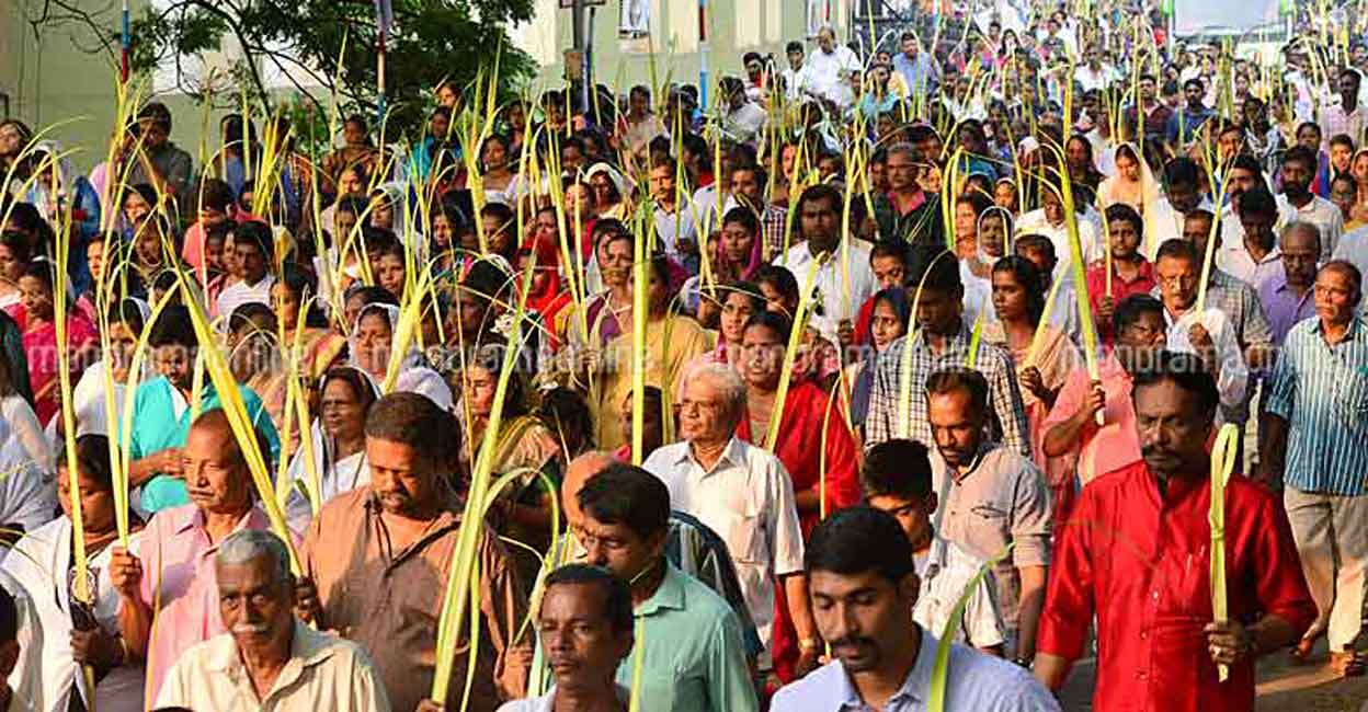Palm Sunday Palm Sunday is believed to herald the Holy Week during which devotees carry cut palm leaves in their hands and attend processions. Representational image/File Photo