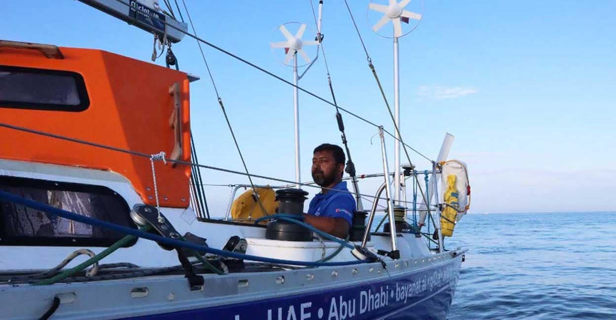 Abhilash Tomy Abhilash in Golden Globe Race. Photo: Twitter/ggr2022