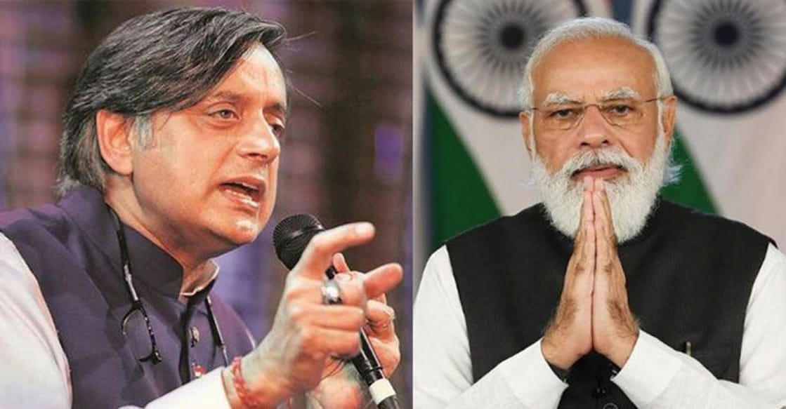 Congress MP Shashi Tharoor (left) and Prime Minister Narendra Modi. File photos