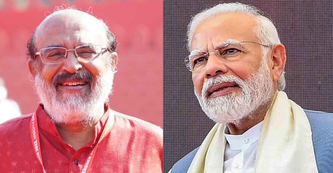 Thomas Isaac; Narendra Modi. Photo: Manorama Online