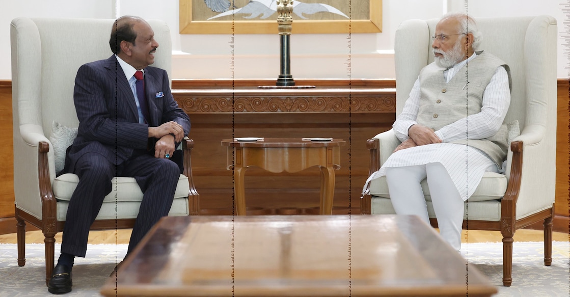 MA Yusuff Ali meeting Prime Minister Narendra Modi at his residence in New Delhi on Thursday. Photo: Special arrangement