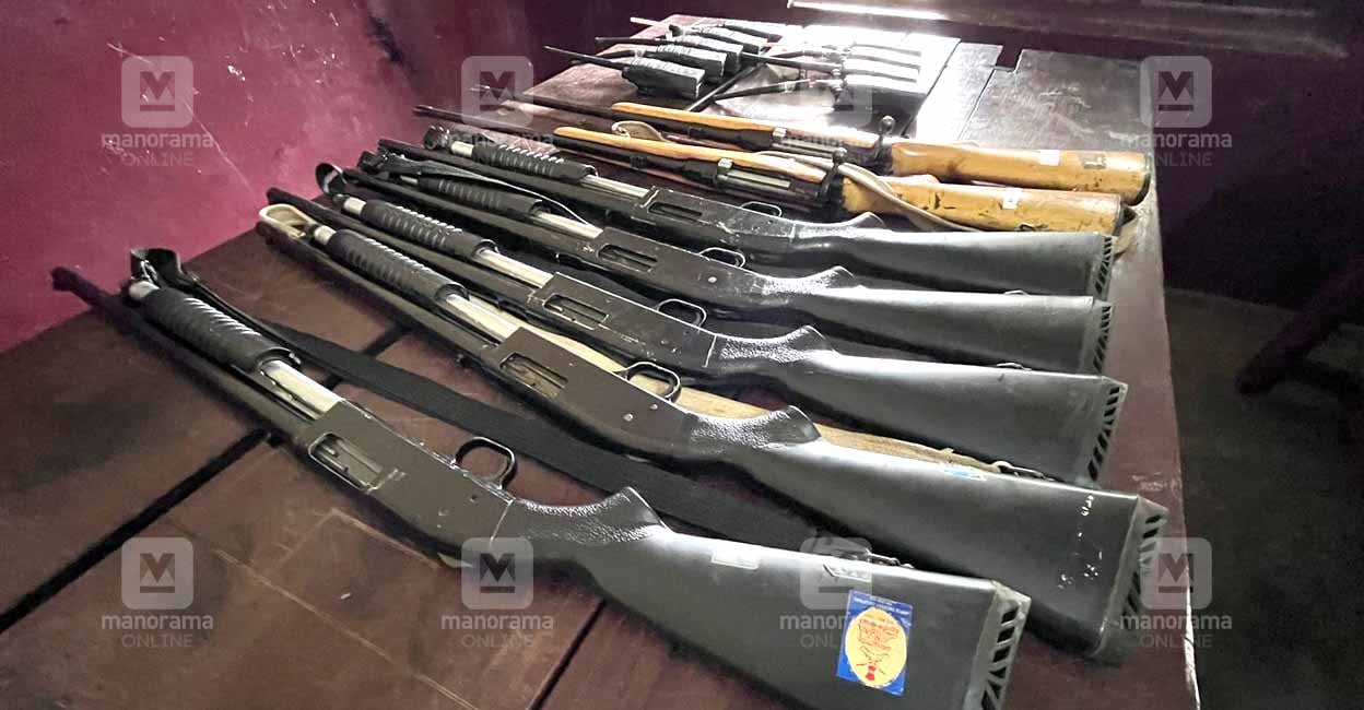 Tranquiliser gun Guns prepped for tranquilizing Arikomban. Photo: Manorama