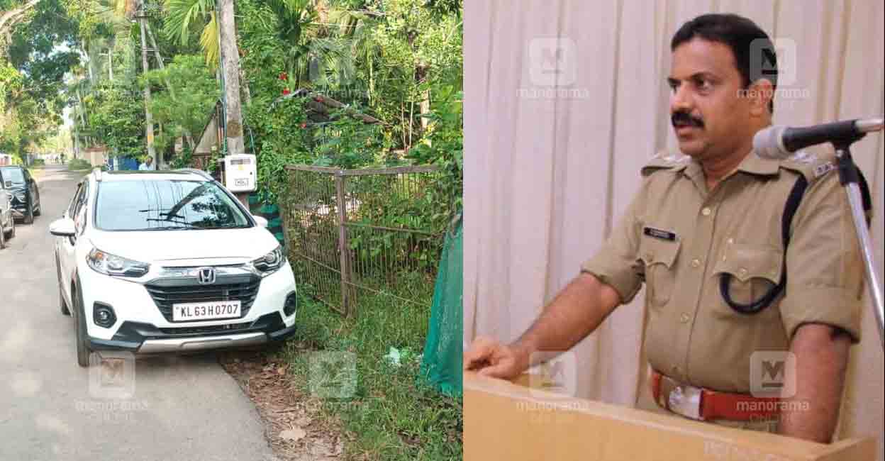  Retired DySP K Harikrishnan's (R) car was found parked near the accident site. Photo: Manorama