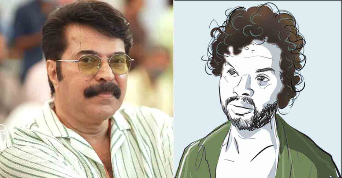 Mammootty, Caricature of Madhu. Photo: Manorama