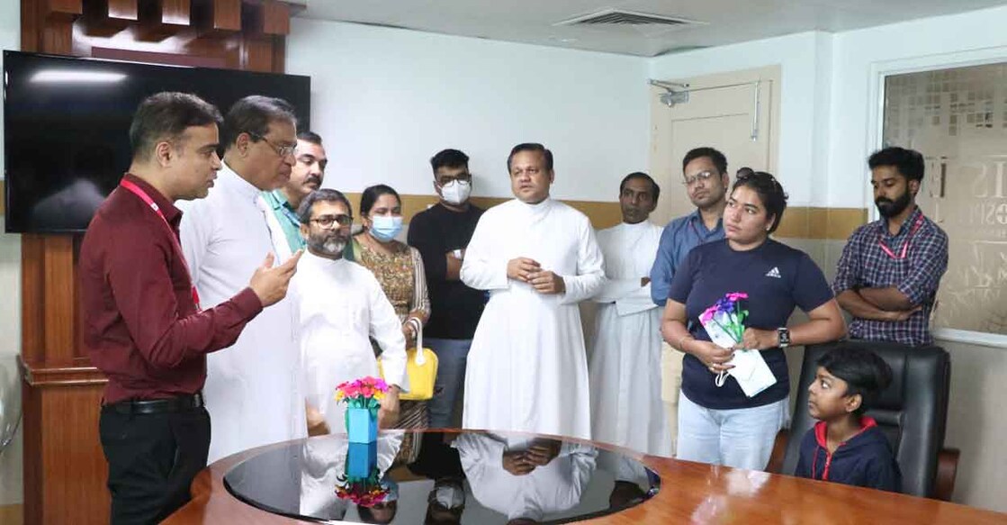 Rubin’s (middle) mother is ready to donate one of her kidneys too to her dear son after two months. Actress Grace Antony also in the picture. Photo: Special Arrangement
