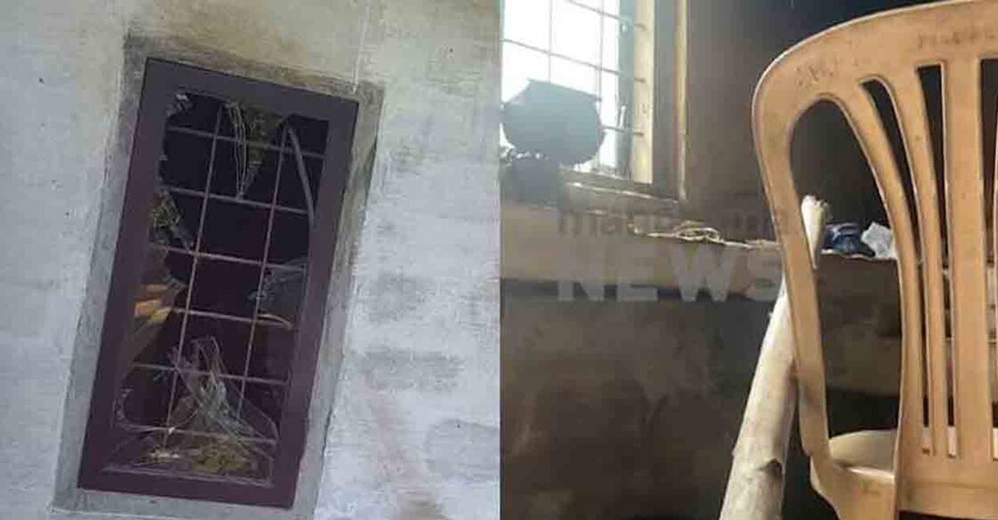 The target of the latest attack was the house of Kuttappayi at 301 Colony. Photo:Screengrab: Manorama News