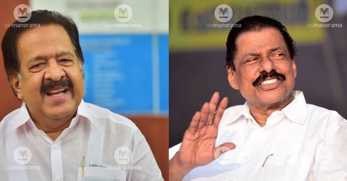 Chennithala and MV Govindan. Photo: Malayala Manorama