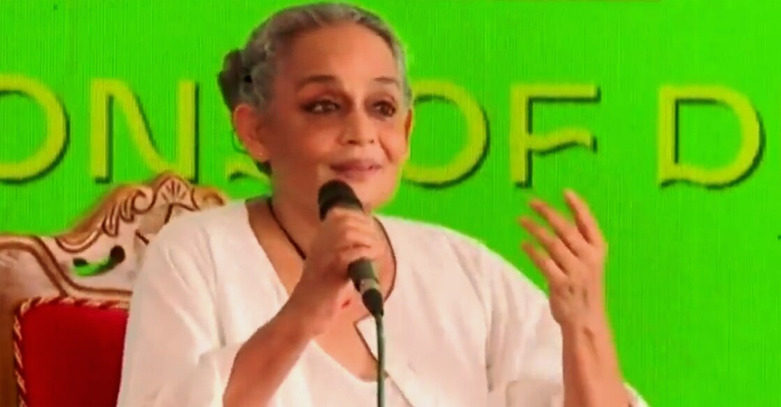 Arundhati Roy. Photo: Screenshot/Facebook@dyfikeralastatecommittee