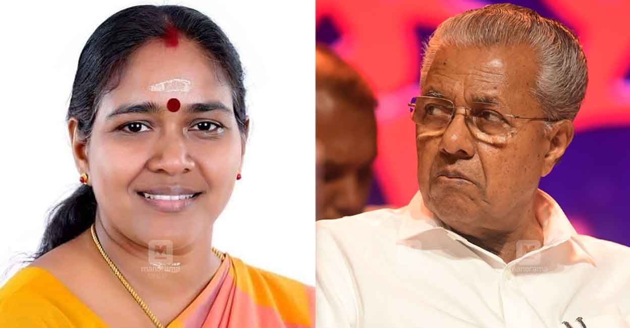 Sobha Surendran, Pinarayi Vijayan ശോഭാ സുരേന്ദ്രൻ, പിണറായി വിജയൻ. ഫയൽചിത്രം: മനോരമ