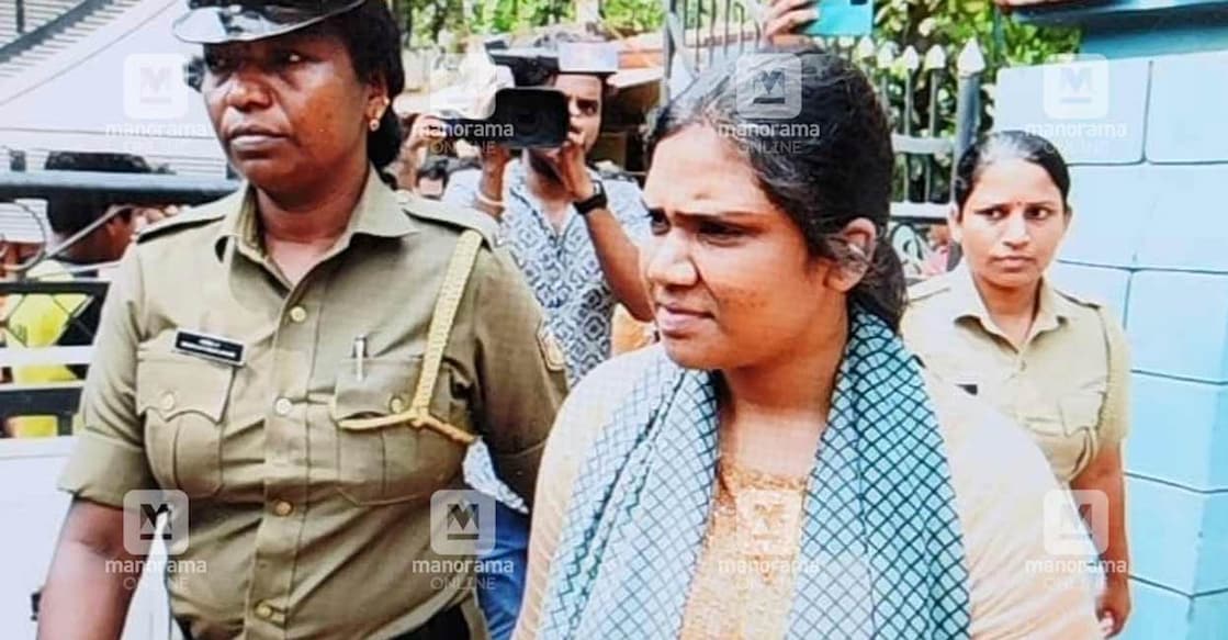The cops found Farhana (18) and her lover Shibili (22) had burned the clothes they had worn while murdering the hotelier, at the premise behind her house. Photo: Manorama