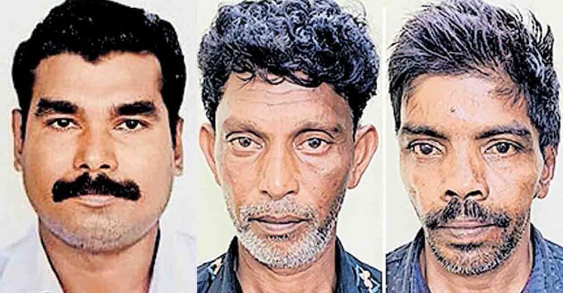 Biju, V Navas and S Sunil Kumar. Photo: Manorama