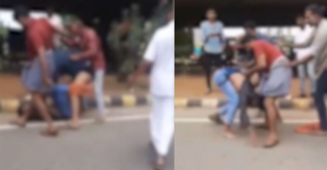 Youths Attacked | Aluva | (Video grab - Manorama News) ആലുവയിൽ യുവാക്കൾ ആക്രമണത്തിന് ഇരയായപ്പോൾ. (Video grab - Manorama News)