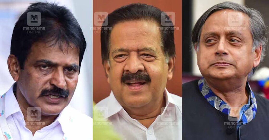 tharoor-chennithala-main K C Venugopal, Ramesh Chennithala and Shashi Tharoor. Photo: Manorama