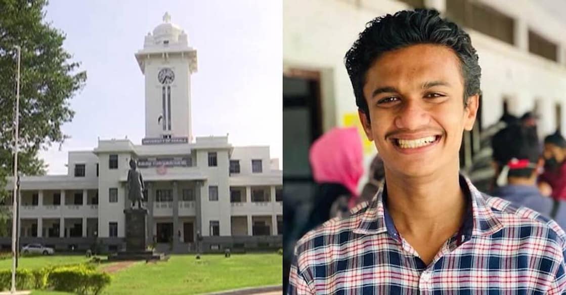 certificate Kerala University; Nikhil Thomas. Photo: Manorama News