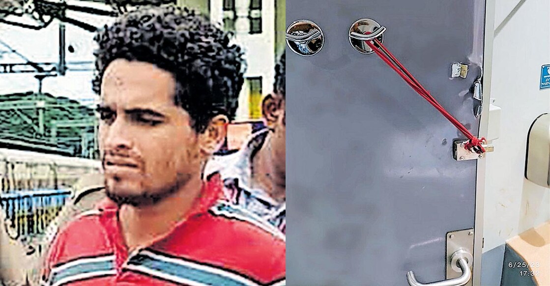 The trouble began after 26-year-old Sharan, a native of Uppala, bolted the door from inside as he got into the washroom of the executive coach. Photo: Manorama