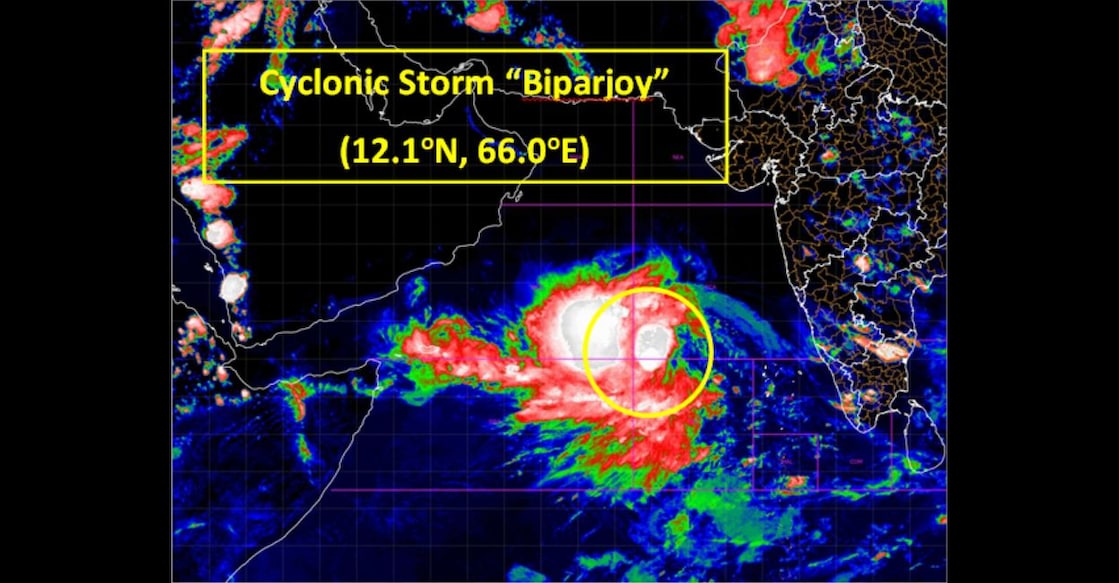 Cyclonic storm 'Biparjoy'. Photo: Twitter/IMD