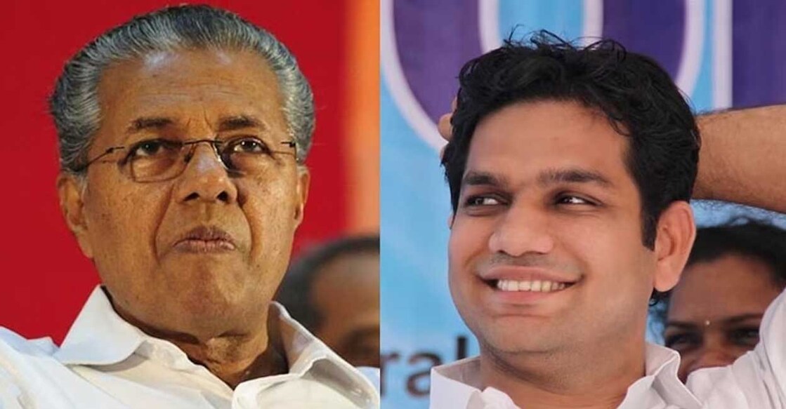 Pinarayi Vijayan and Hibi Eden. Photo: Manorama