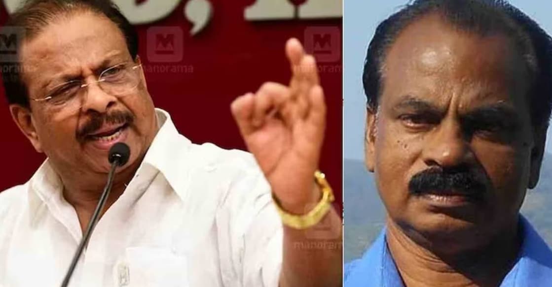 Sudhakaran and Sakthidharan CPM had sent goons to kill KPCC chief K Sudhakaran, said Sakthidharan. Photo: Manorama