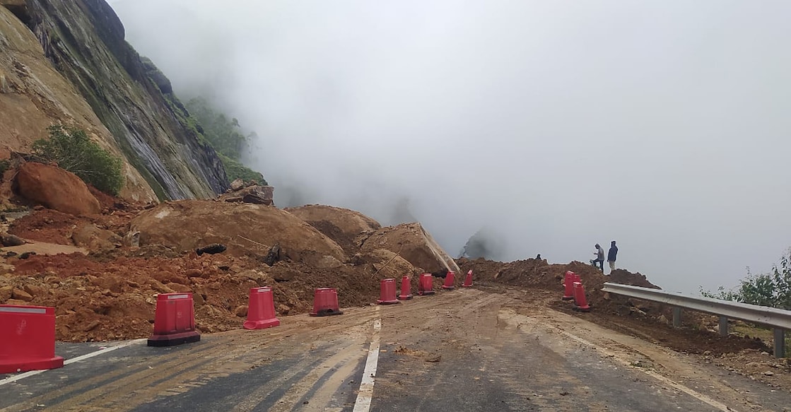 munnar-gap-road-jul-10 A part of the Gap Road was cleared for one-lane traffic on Monday morning. Photo: Special arrangement