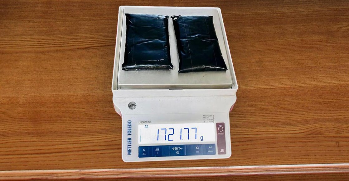 The gold packets were found concealed in the magazine holder on the flight. Photo: Special Arrangement 