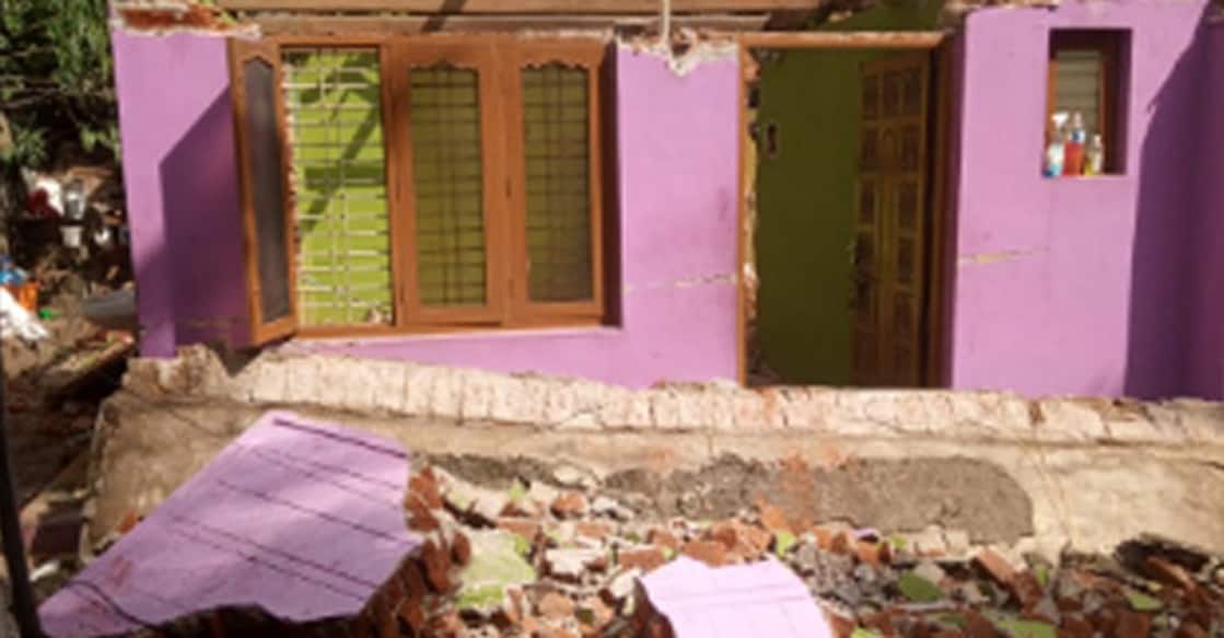 kozhinjambara-house-collapse The debris from the house that collapsed during a demolition work at Kozhinjampara.