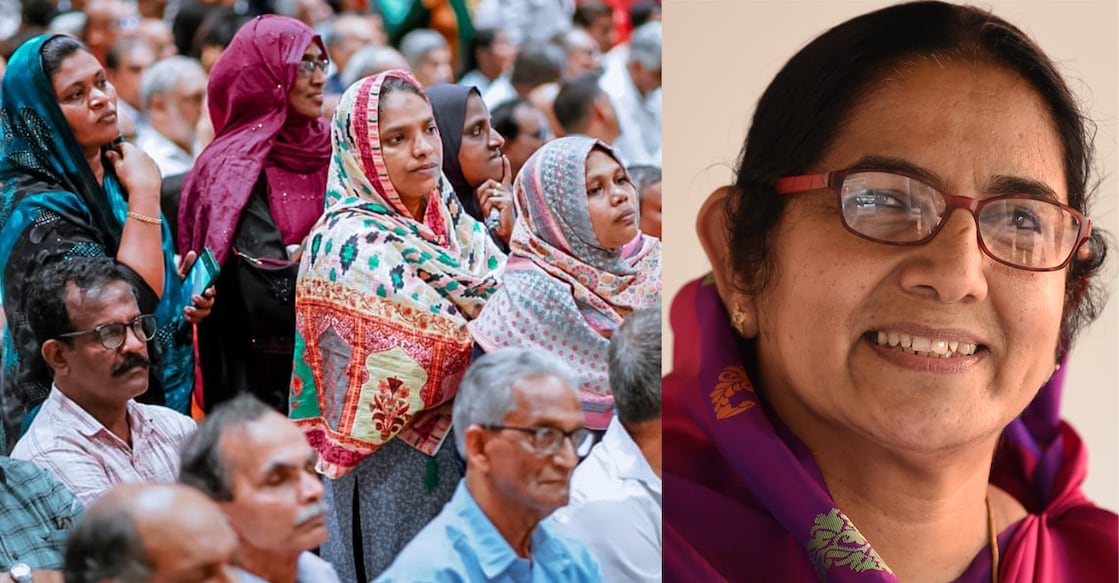 Kanathil Jameela (right) said even though there were no Muslim women to speak at the seminar, hundreds sat in the audience. Photos: CPM/Manorama