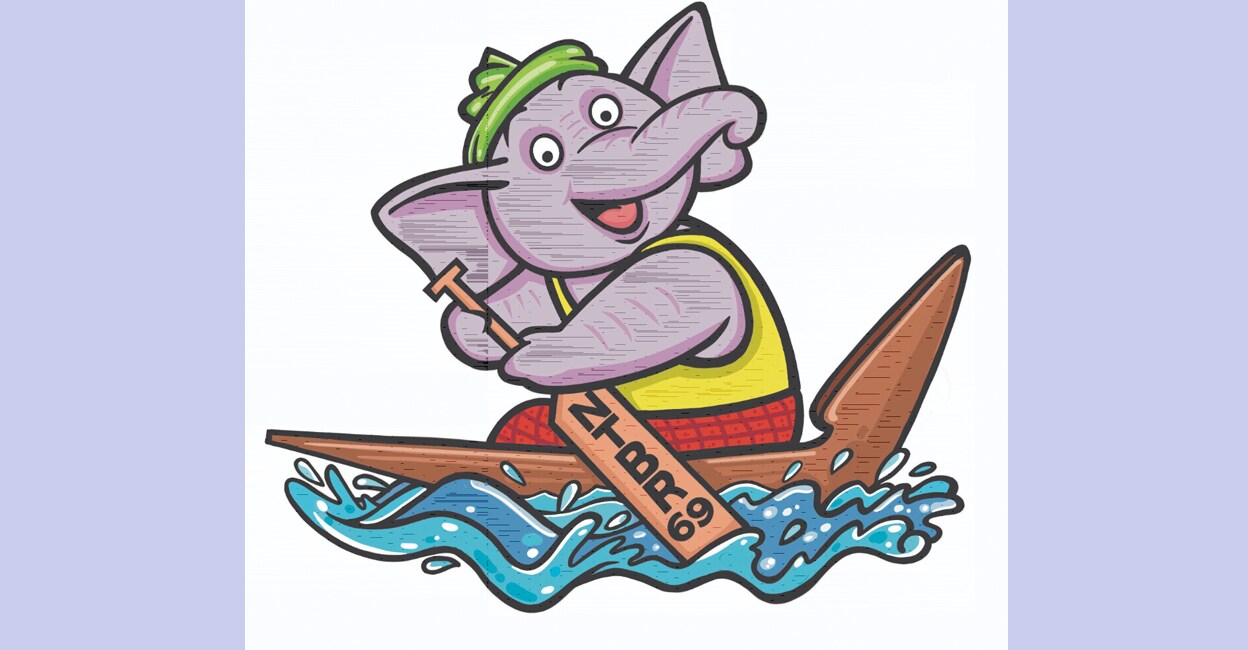 nehru-trophy-boat-race-mascot The mascot for the 69th Nehru Trophy Boat Race.