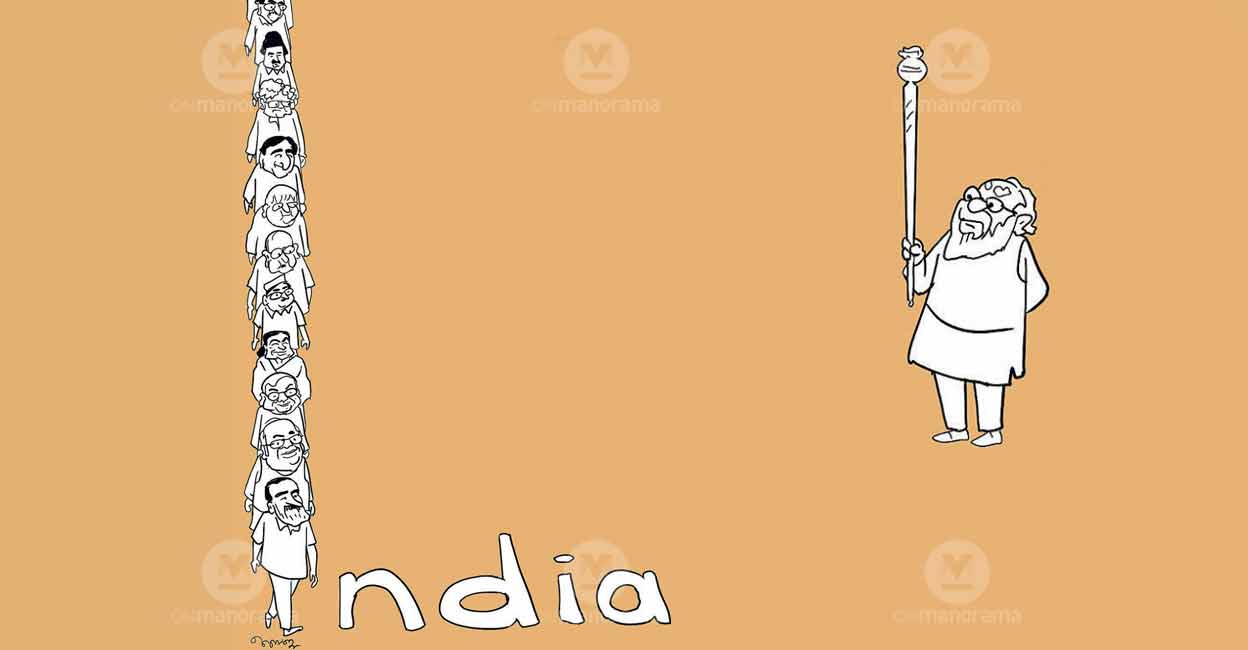 INDIA Indian National Developmental Inclusive Alliance (INDIA) is a political alliance of 26 parties led by the Indian National Congress. Illustration: Baiju/Manorama