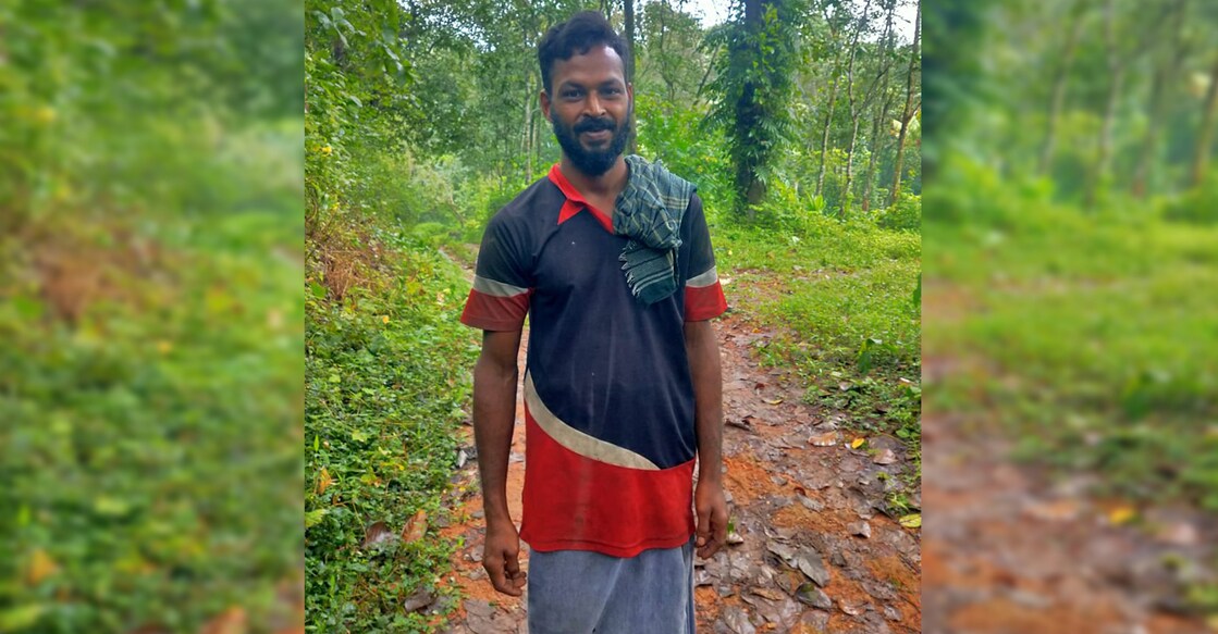 Naushad at a rubber estate in Kuzhimattam near Thodupuzha. Photo: Special arrangement