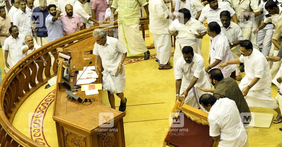 The case relates to the violent episodes that unfolded in the Kerala Legislative Assembly on March 13, 2015.  Photo: MANOJ CHEMANCHERI / Manorama