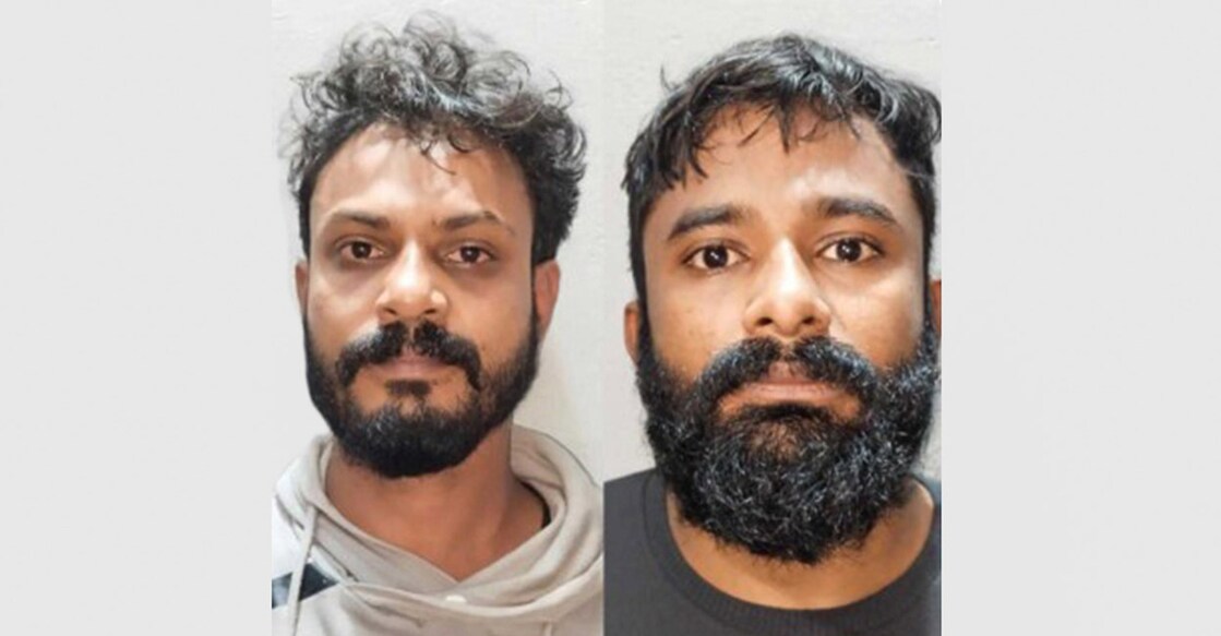 Valiyaparambath Abdul Salam (33) and Kaniyampatta Kadukkanveettil K M Shanir (30) were nabbed in the operation. Photo: Special Arrangement 