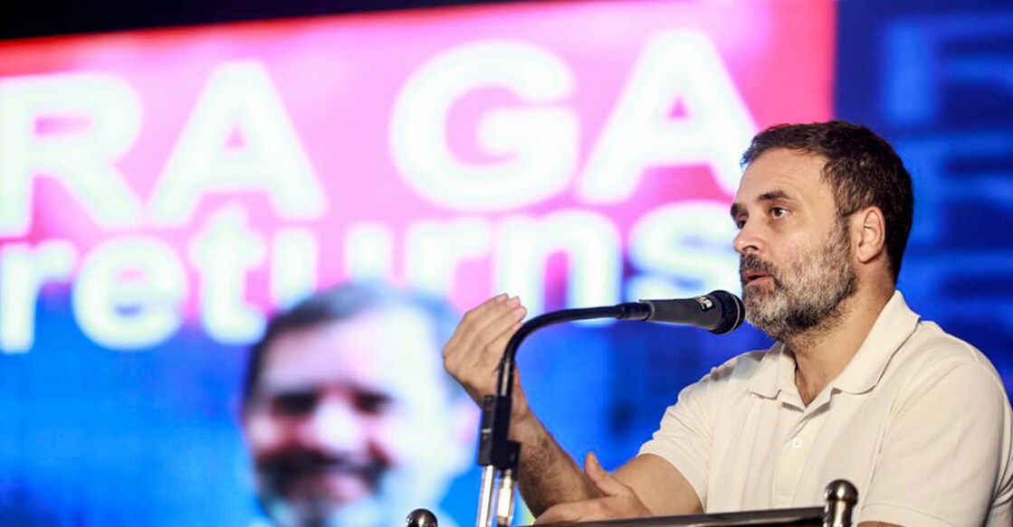 Rahul Gandhi addresses a gathering at Kalpetta in Wayanad on Saturday. Photo: Facebook/@rahulgandhi