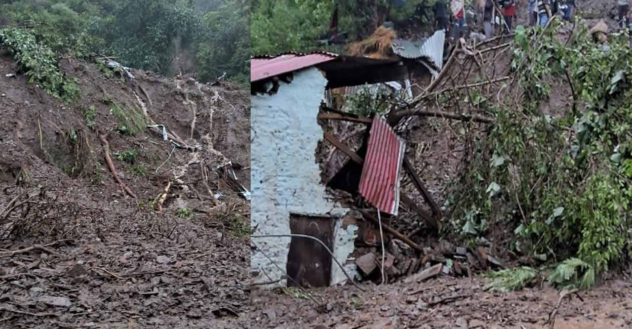 A cloudburst reported at Jadon village of Kandaghat sub division in Solan. Photo : District Disaster Management Authority, Solan via ANI