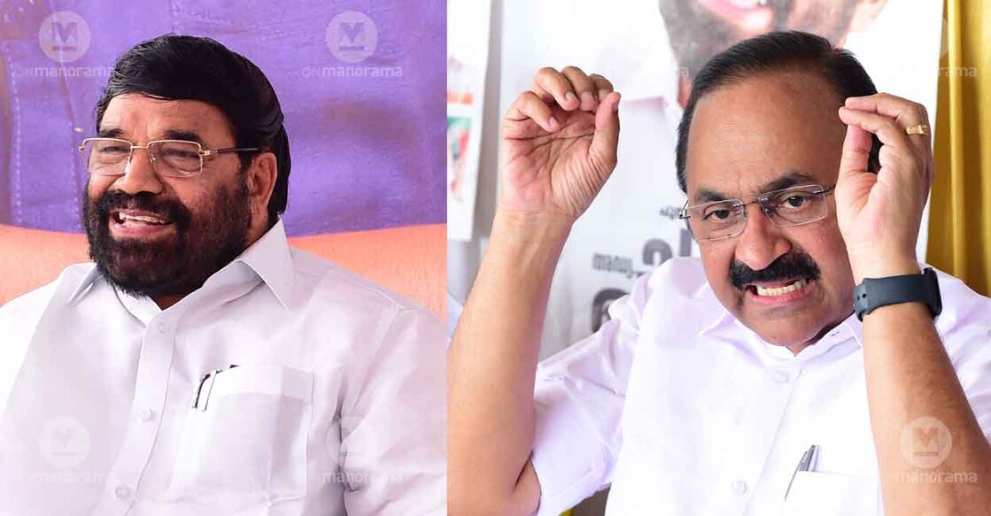 Minister V N Vasavan, Opposition Leader V D Satheesan. Photos: Manorama