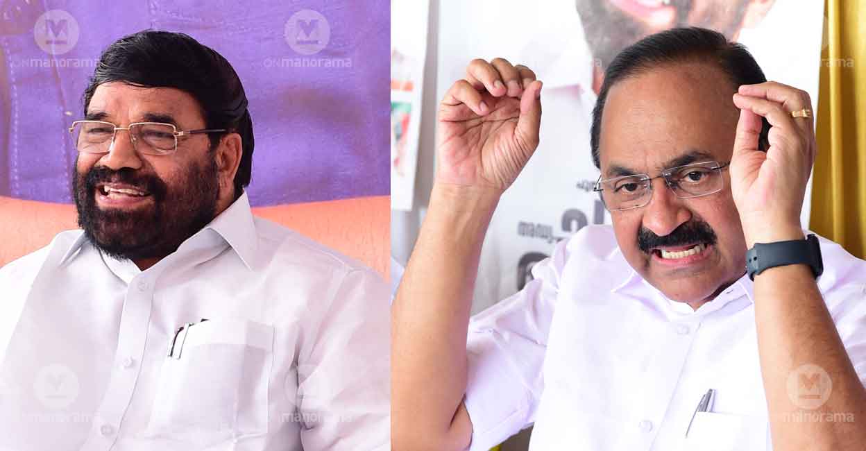 Minister V N Vasavan, Opposition Leader V D Satheesan. Photos: Manorama