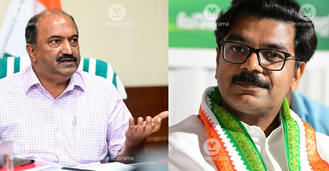CN Balagopal and Mathew Kuzhalnadan Kuzhalnadan had sent the complaint to the finance minister online while addressing a press meet in Kottayam. Photo: Manorama
