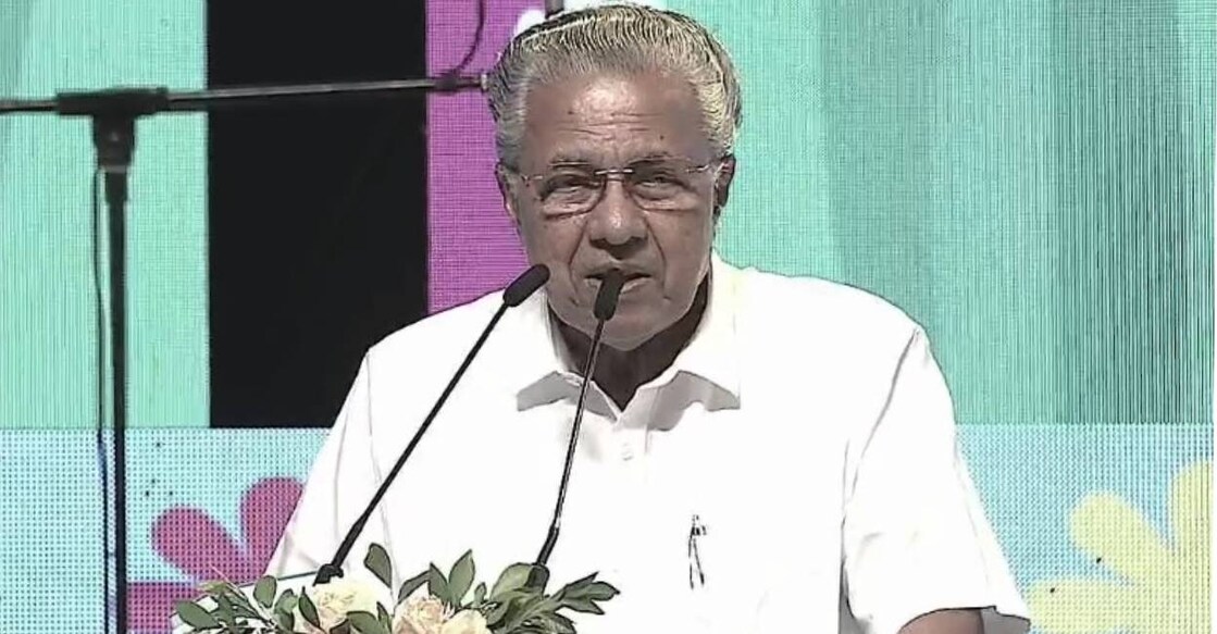 CM noted that the state treasury has released Rs 18,000 crore for Onam festivities. Photo: Screengrab/ Chief Minister's Office Facebook live 