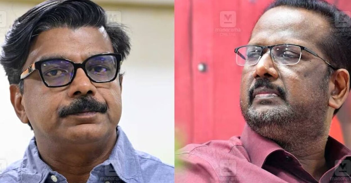 Mathew Kuzhalnadan and C N Mohanan. Photo: Manorama