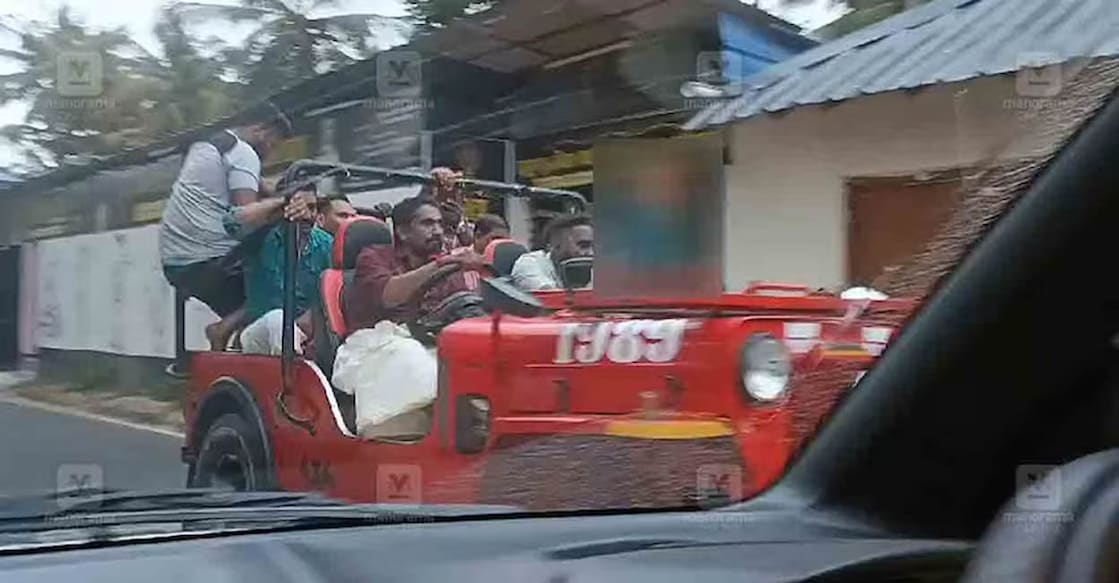 onam-car-bonnet-video-main The police have identified the vehicle owner, a native of Attingal. Photo: Manorama