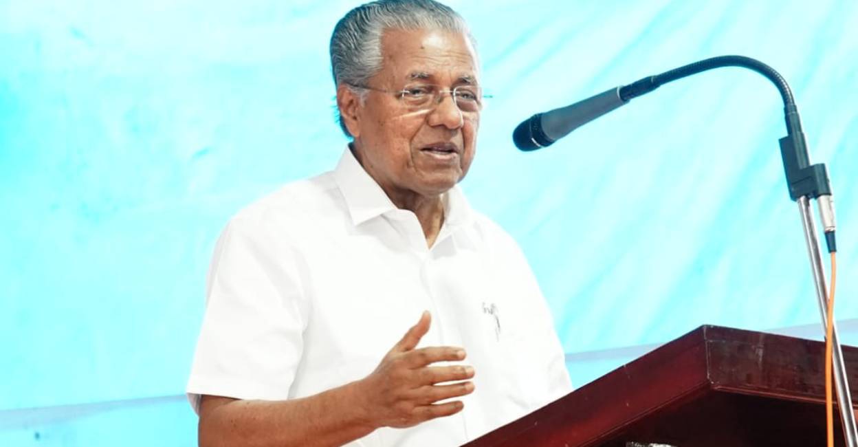 Pinarayi addressed three election meetings for LDF candidate Jaick C Thomas at Kooroppada, Meenadam and Manarcadu on Wednesday. Photo: LDF Media Cell
