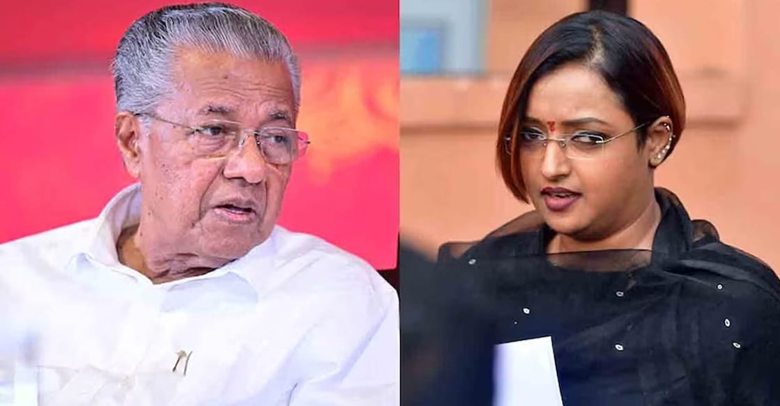 pinarayi-swapna-suresh-main Swapna claimed that CPM central committee member E P Jayarajan’s son was initially considered for the AI camera project. Photo: Manorama
