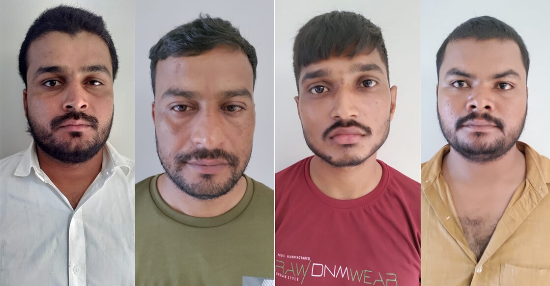 The accused, Sakshimouli Raj, Dheeraj Kumar, Vipin Kumar and Ummath Ali. Photos: Special arrangement