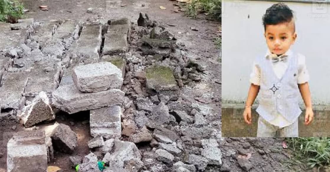 farzeen-isal-c According to reports, the boy suffered severe injuries as the hollow bricks fell over him when the wall collapsed. Photo: Special Arrangement