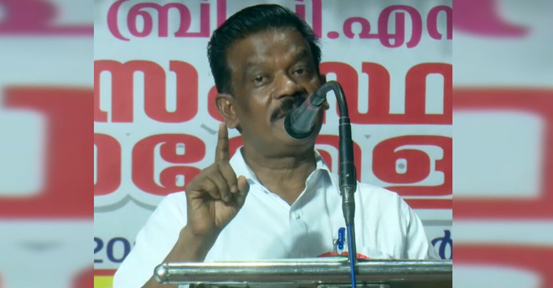 K Radhakrishnan is Kerala's Minister for Welfare of Scheduled Castes & Tribes and Devaswoms. Photo: Screengrab/Manorama News