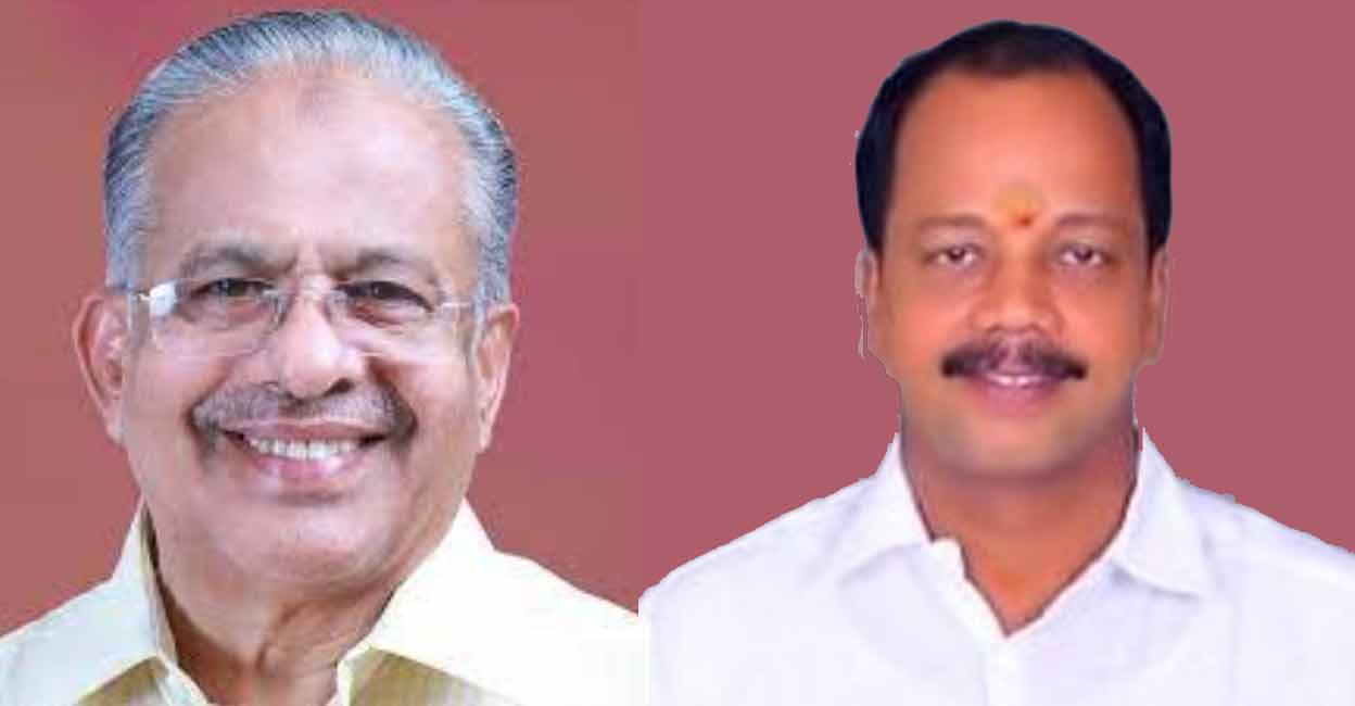 MP E T Mohammed Basheer, BJP district president Ravi Thelath . Photo courtesy: Facebook