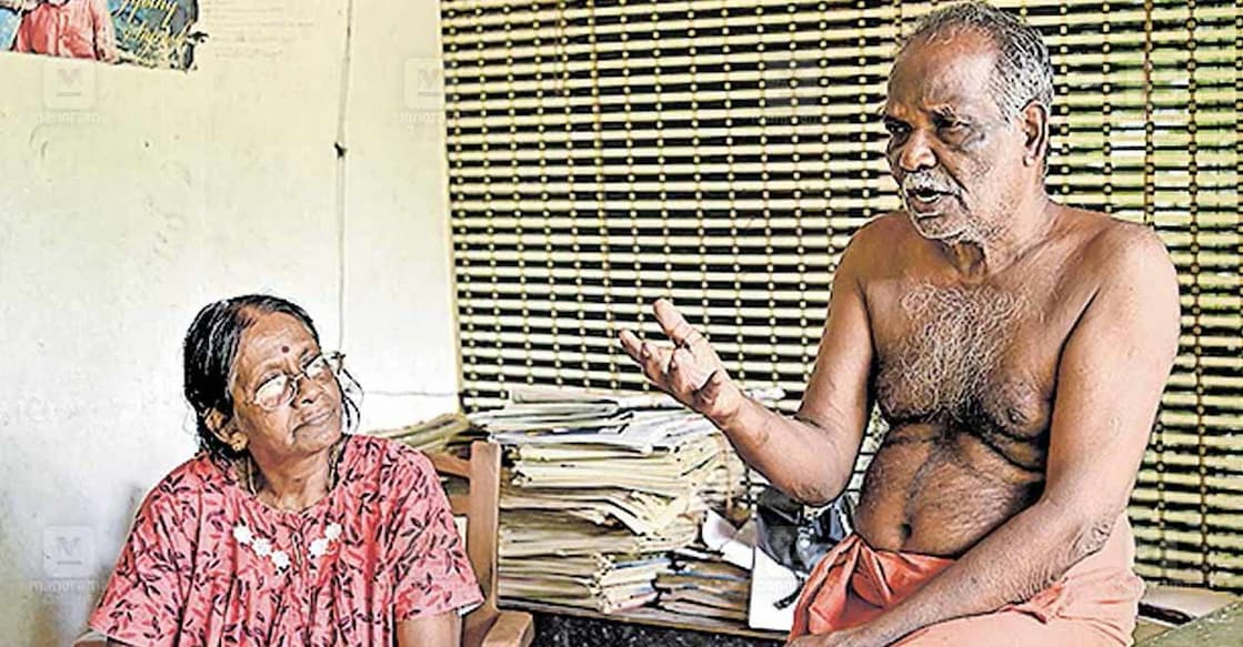 Kuttykrishnan and his wife K S Sharada. Photo: Manorama