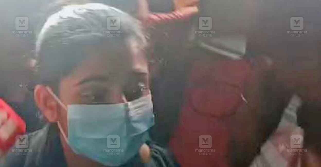 Greeshma after being released from jail. Photo: Manorama