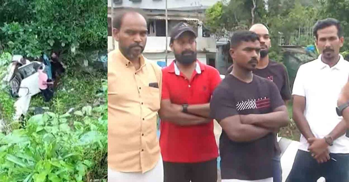 A snap of the rescue and the tourists from Malappuram who were involved in it. Photo: Manorama Online