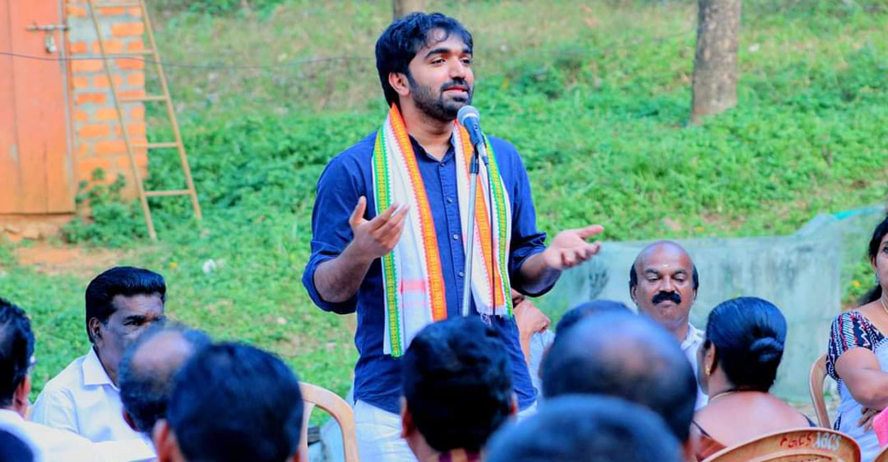 Chandy Oommen Chandy Oommen speaks during a Congress programme in Kerala. File Photo: Facebook/Chandy Oommen