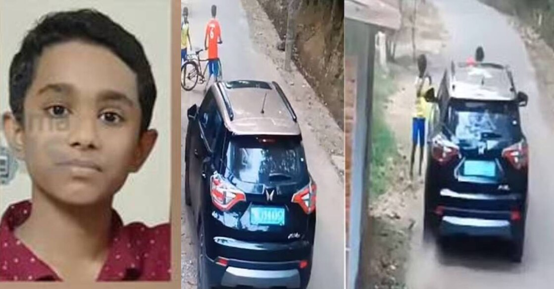 The child was crushed to death by a speeding car on August 30. Photo: Screengrab/ Manorama News